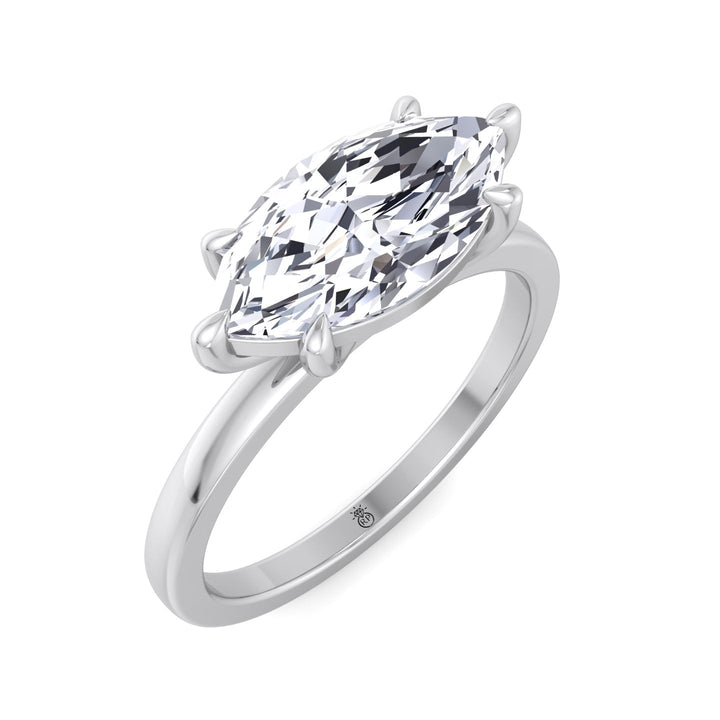 Marquise Cut East West Solitaire Engagement Ring