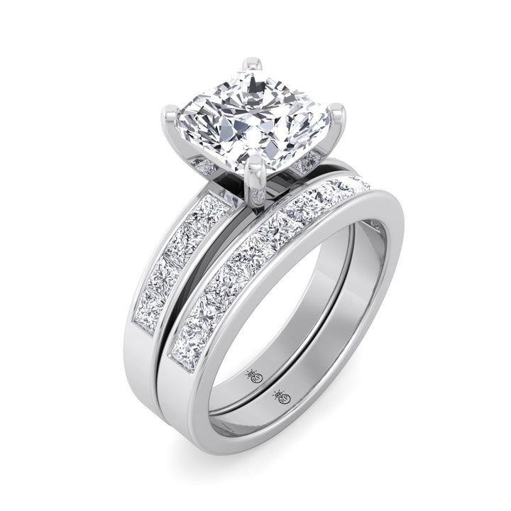 Channel Set Princess Shape Wedding Band (0.48 CT)