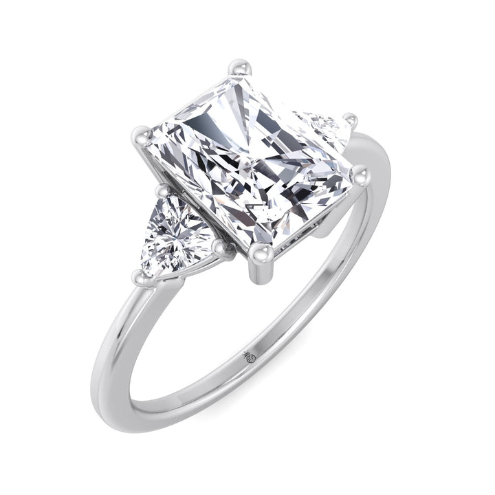 Radiant Cut Engagement Ring with Sidestones