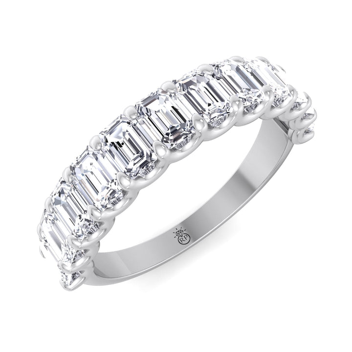 Emerald Cut Semi/Halfway Eternity Band