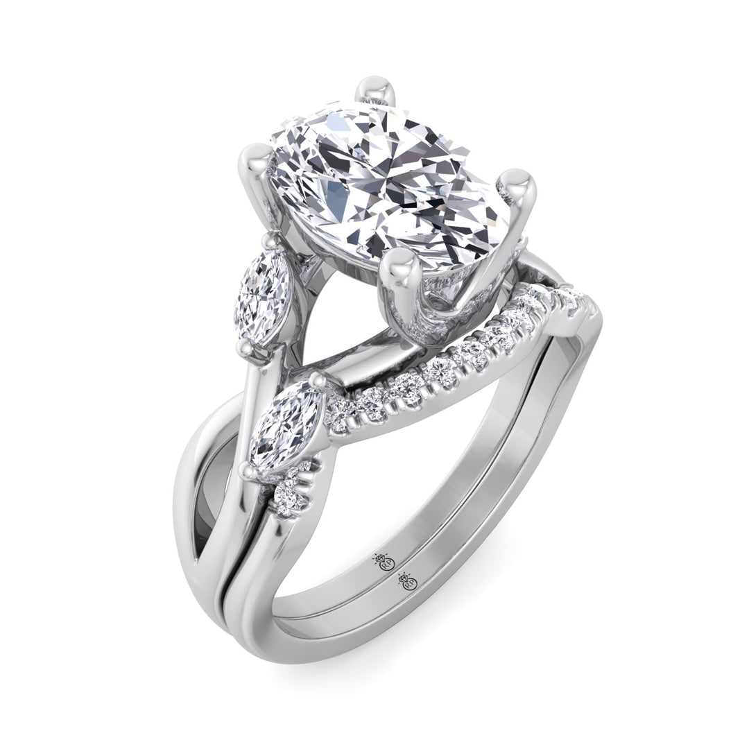 Stackable Wedding Band with Curve (0.05 CT)