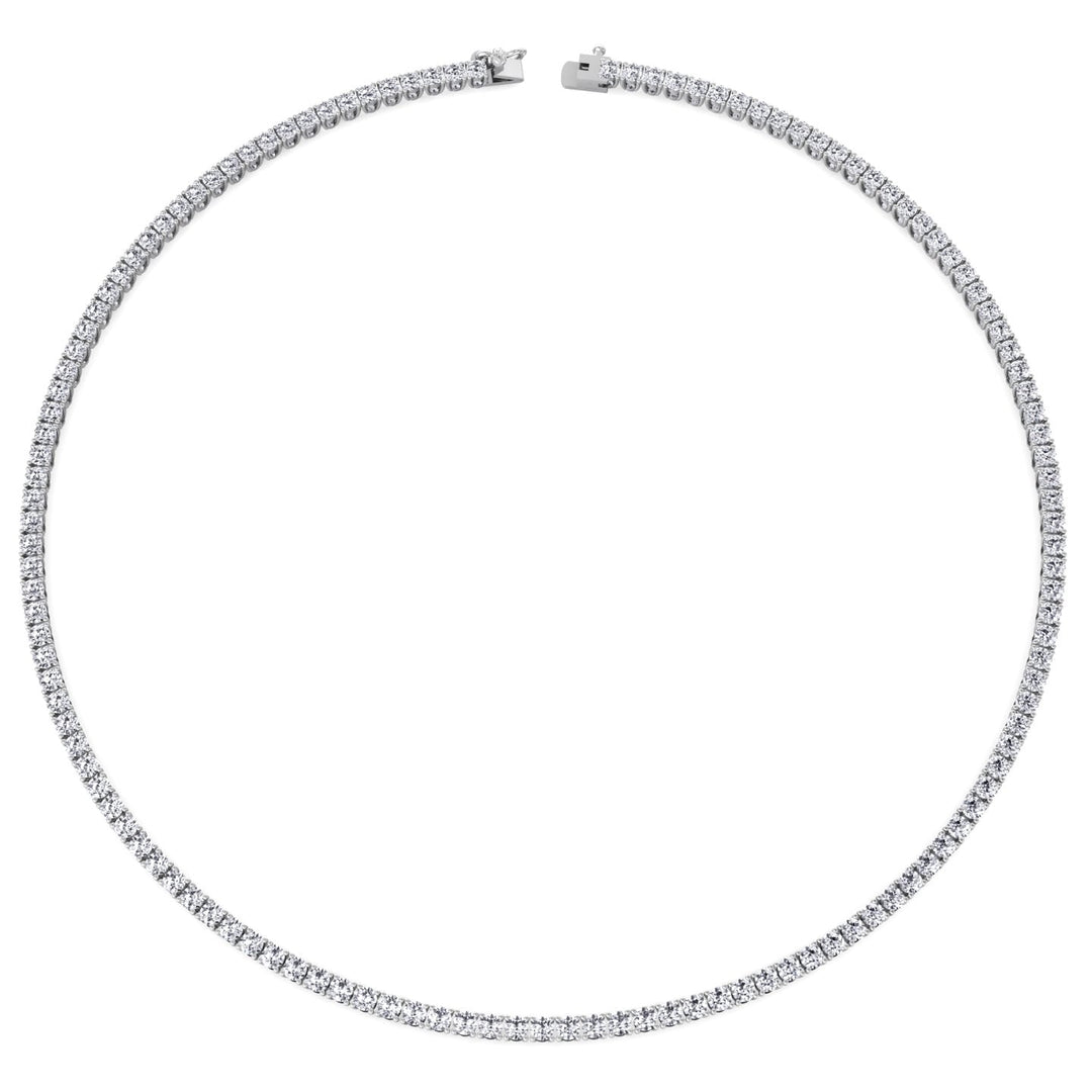 7 Carat 4 Prong Tennis Necklace Solid Gold