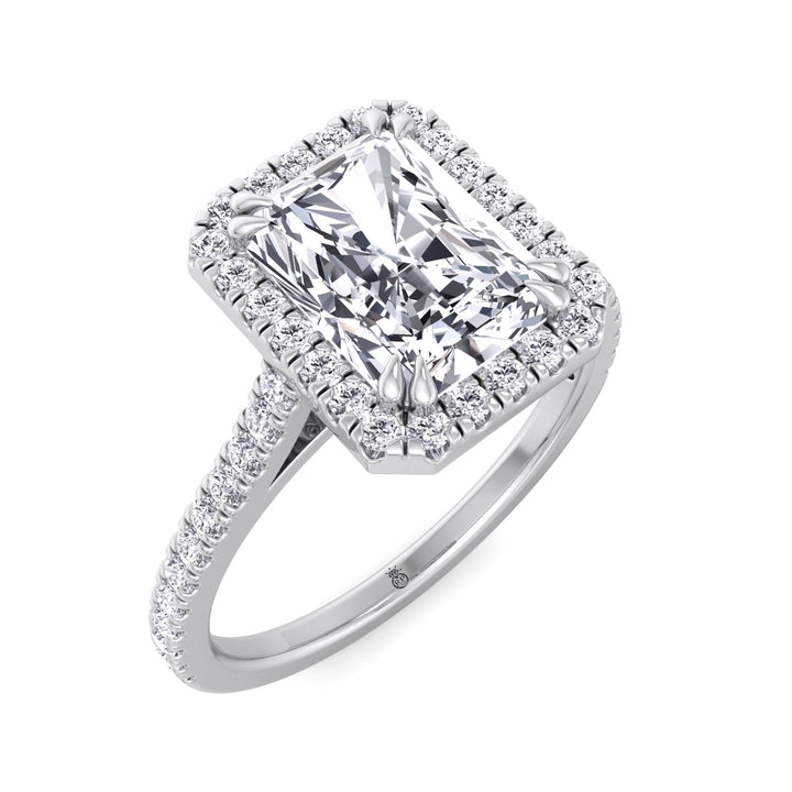 Radiant Cut Engagement Ring With Pavé Band
