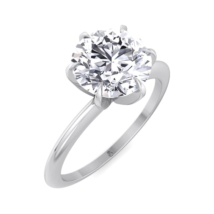 Round Cut Six Prong Solitaire Engagement Ring