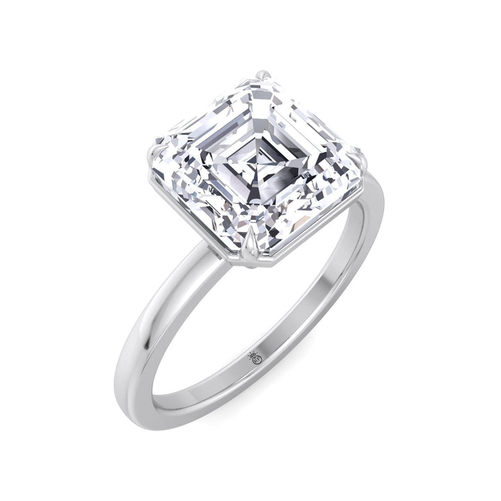 Asscher Cut Solitaire Engagement Ring