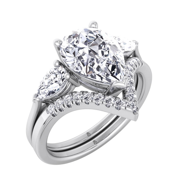 Matching Pave Wedding Band with Curve (0.06 CT)