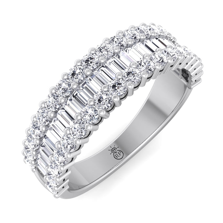Baguette and Round Semi/Halfway Eternity Ring