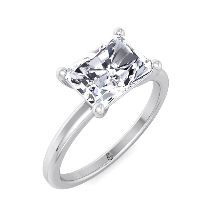Radiant Cut Solitaire Engagement East West