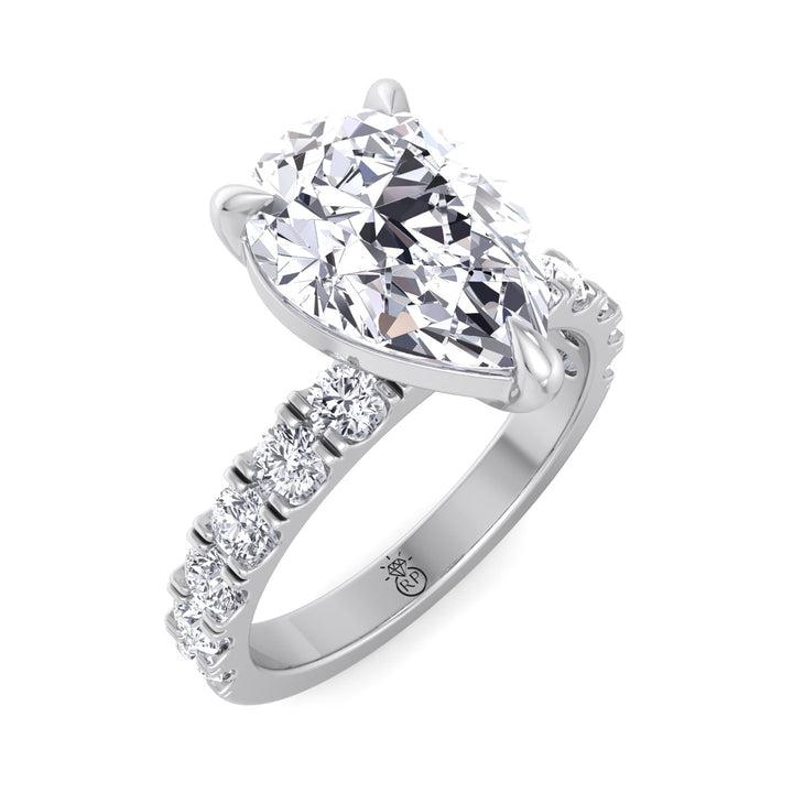 Pear Shape Ring with Sidestones