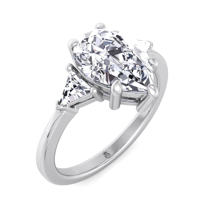 Pear Shape Engagement Ring with Tapered Side Stones
