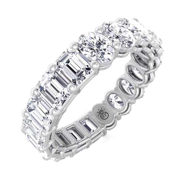 Oval &amp; Emerald Cut Double Shape Eternity Band