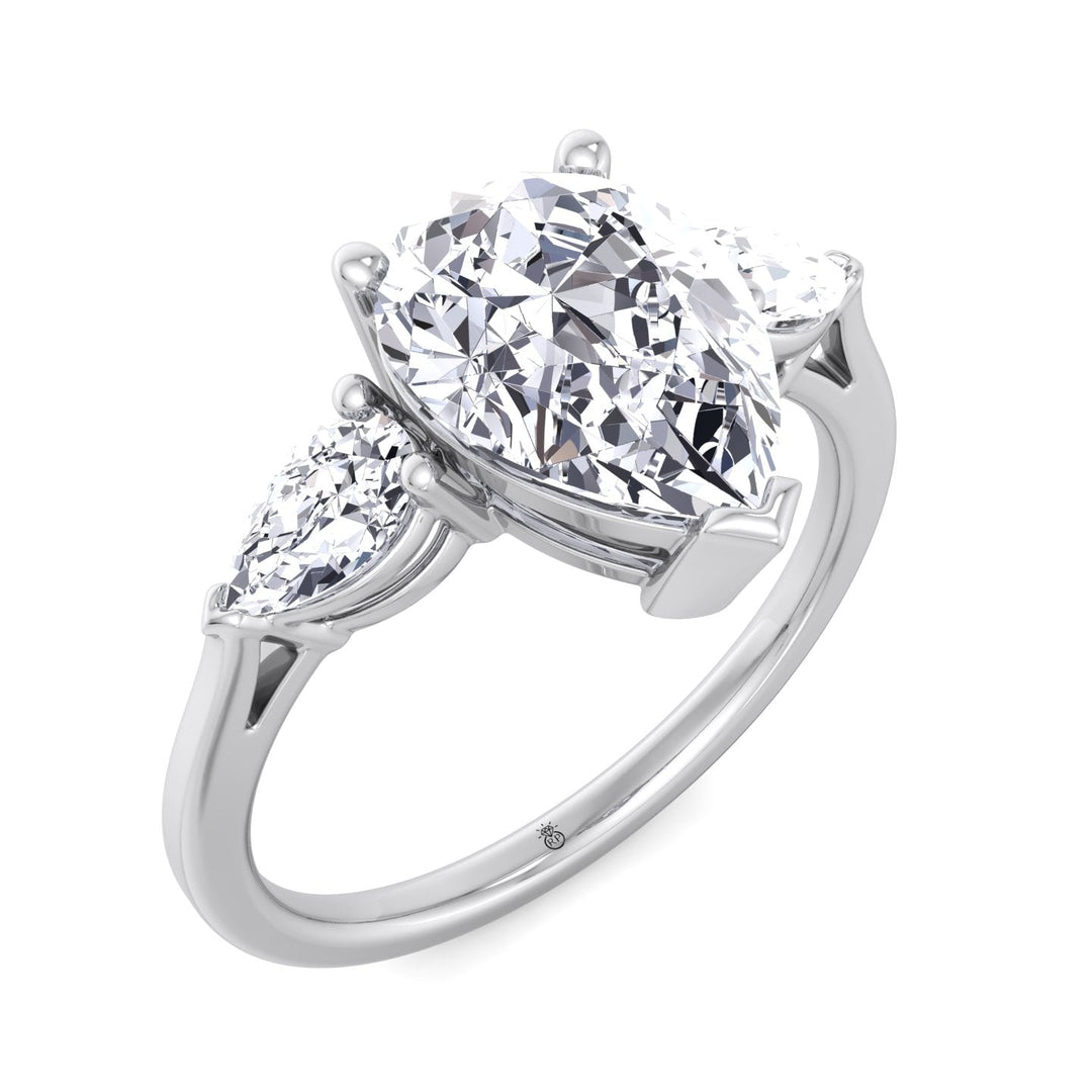 Pear Shape   Engagement Ring With Pear Sidestones