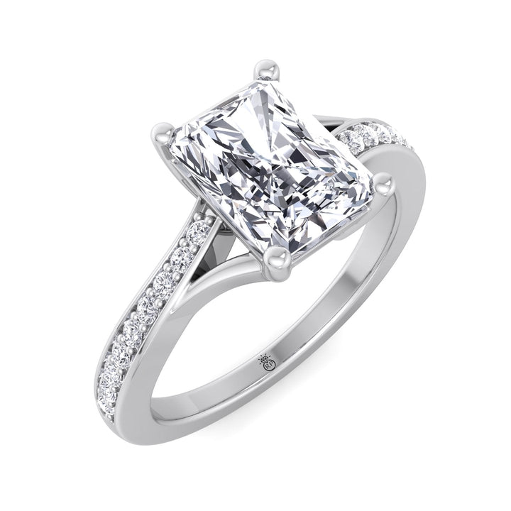 Radiant Cut Engagement Ring With Sidestones
