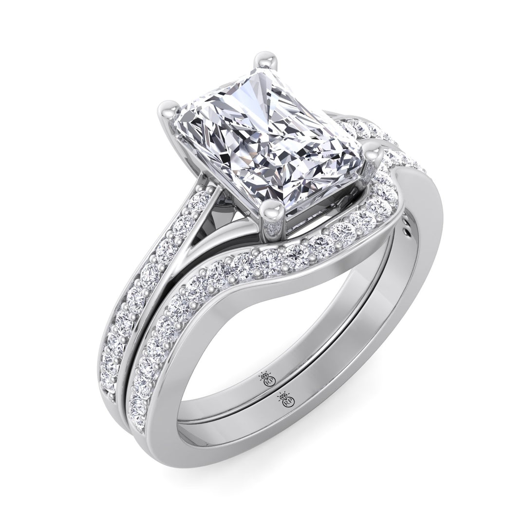 Stackable Pave Wedding Band with Curve (0.13 CT)