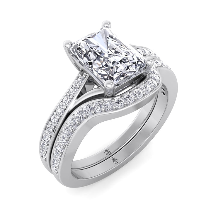 Stackable Pave Wedding Band with Curve (0.13 CT)