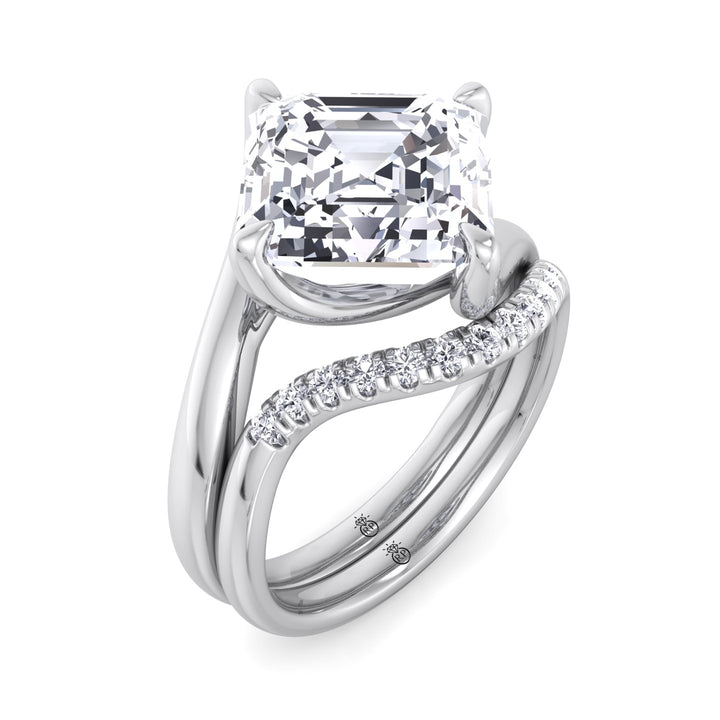 Matching Wedding Band with Curve (0.06 CT)