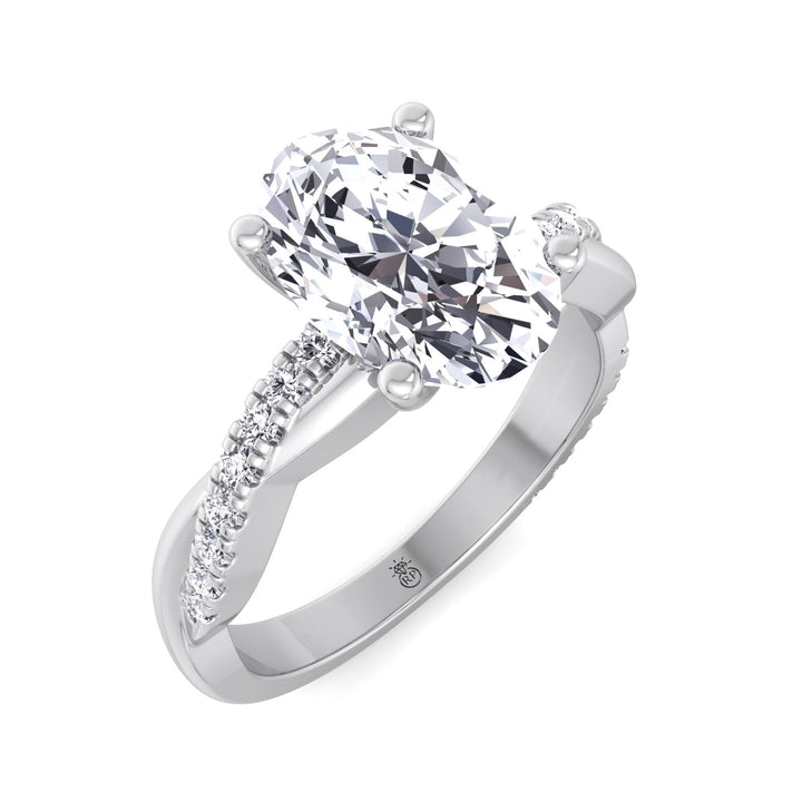 Oval Cut Engagement Ring with Twisted Band