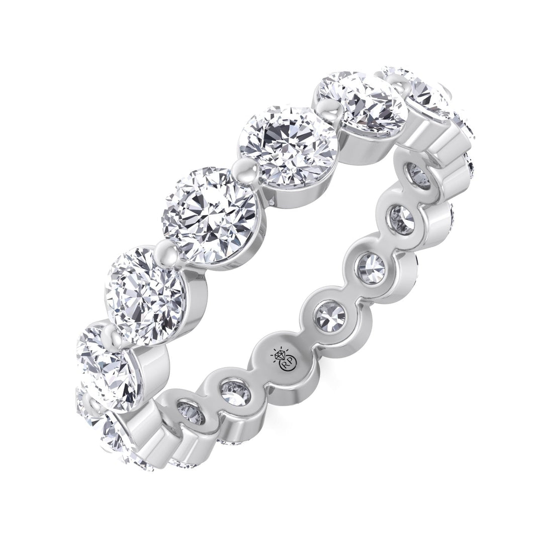 Round Cut Single Prong Eternity Band