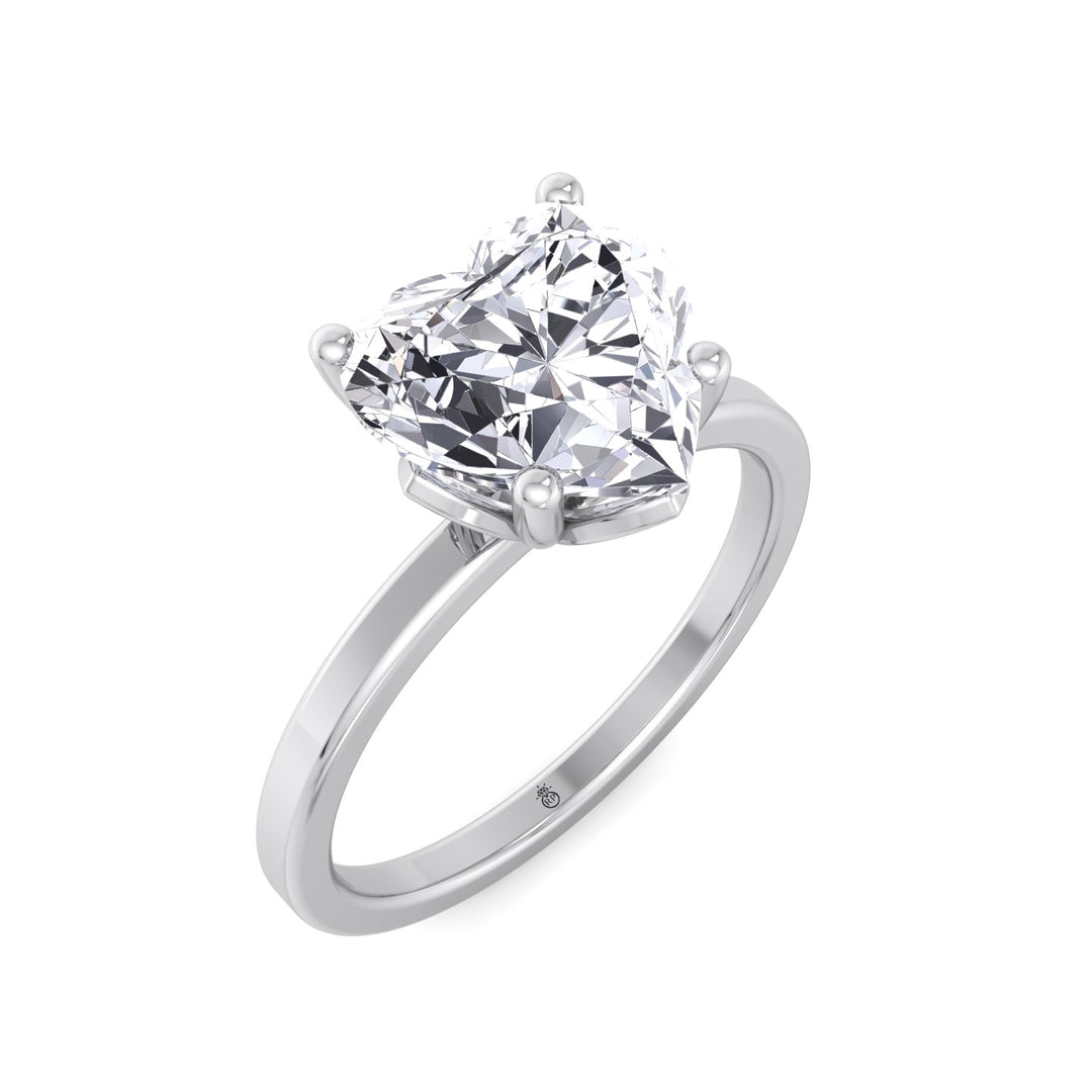 2CT Heart Shape Engagement Ring in 14K White Gold