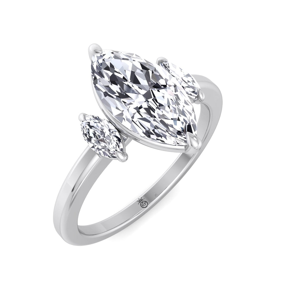 Triple Marquise Cut Engagement Ring