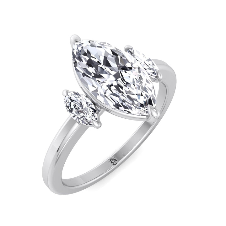 Triple Marquise Cut Engagement Ring