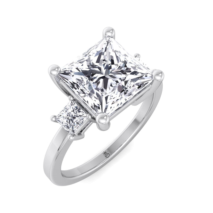Princess Cut Engagement Ring With Princess Cut Sidestones