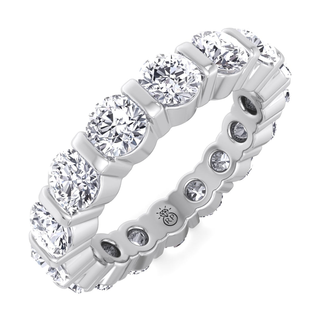 Round Cut Bar Set Eternity Band