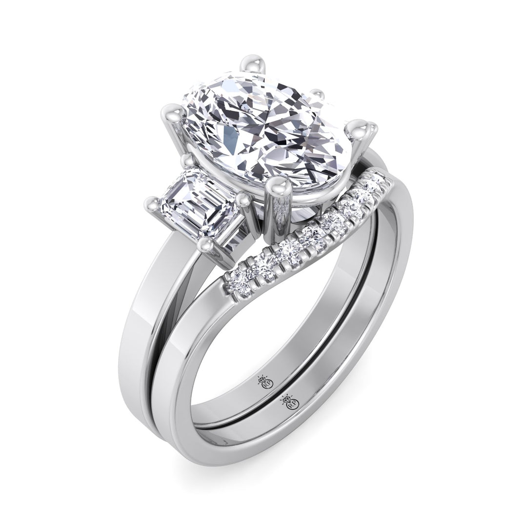 Stackable Wedding Band with Curve (0.035CT)