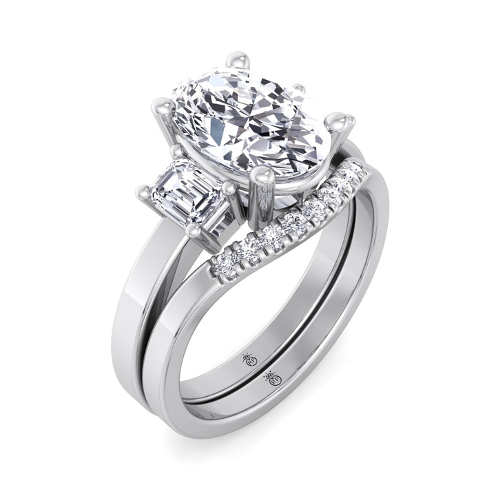 Stackable Wedding Band with Curve (0.035CT)