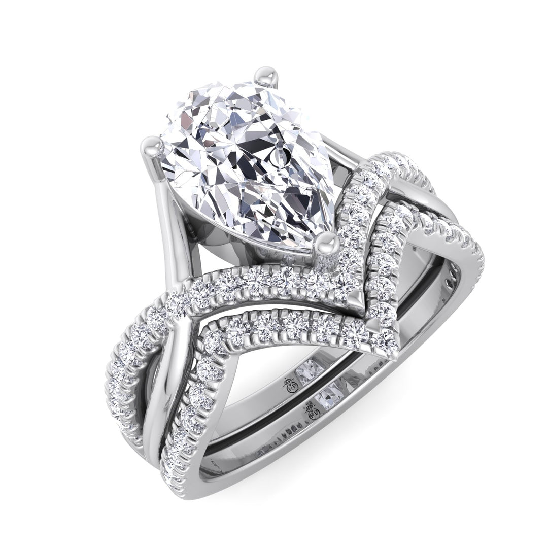 Pave Stackable Wedding Band with Curve (0.19 CT)