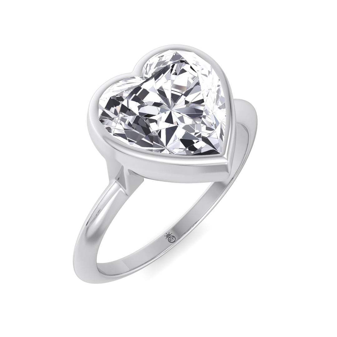 Heart Shape Bezel Set Solitaire Ring