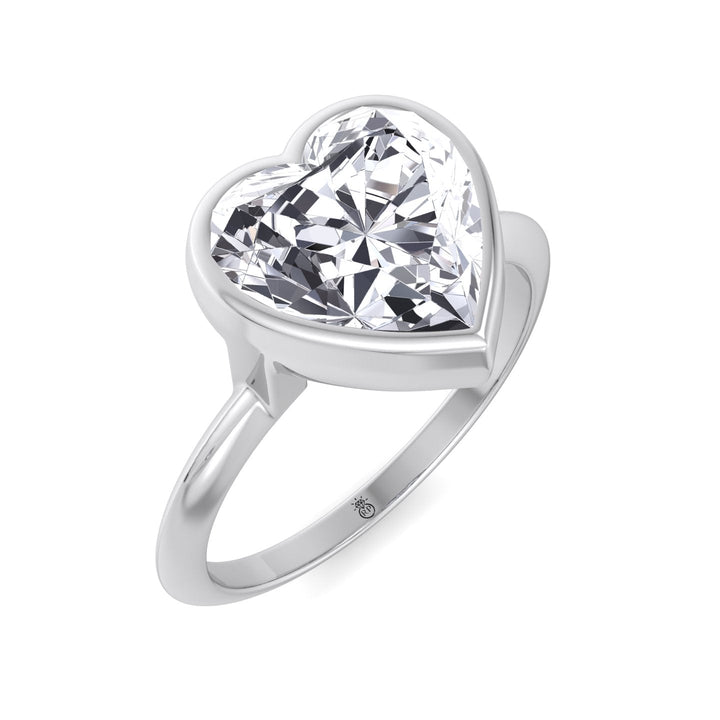 Heart Shape Bezel Set Solitaire Ring