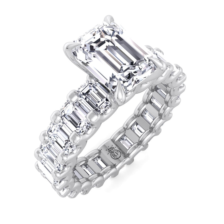 Emerald Cut Eternity Engagement Ring (U-Prong Setting)
