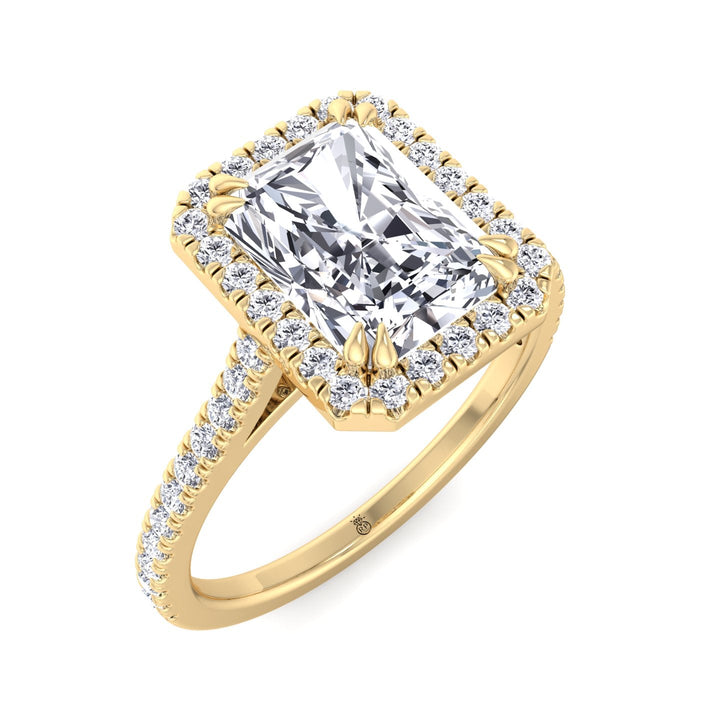 Radiant Cut Engagement Ring With Pavé Band