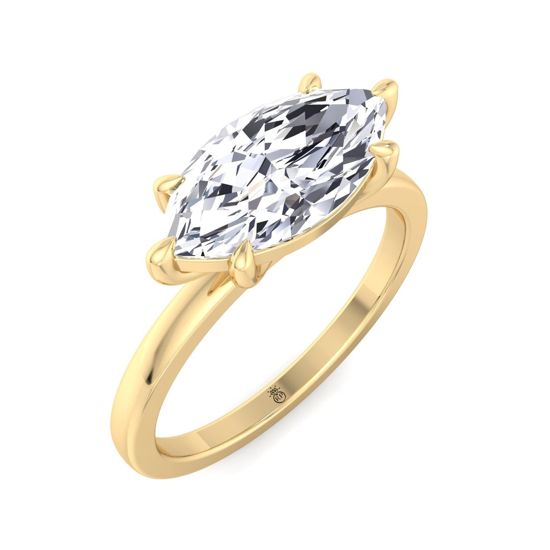 Marquise Cut East West Solitaire Engagement Ring