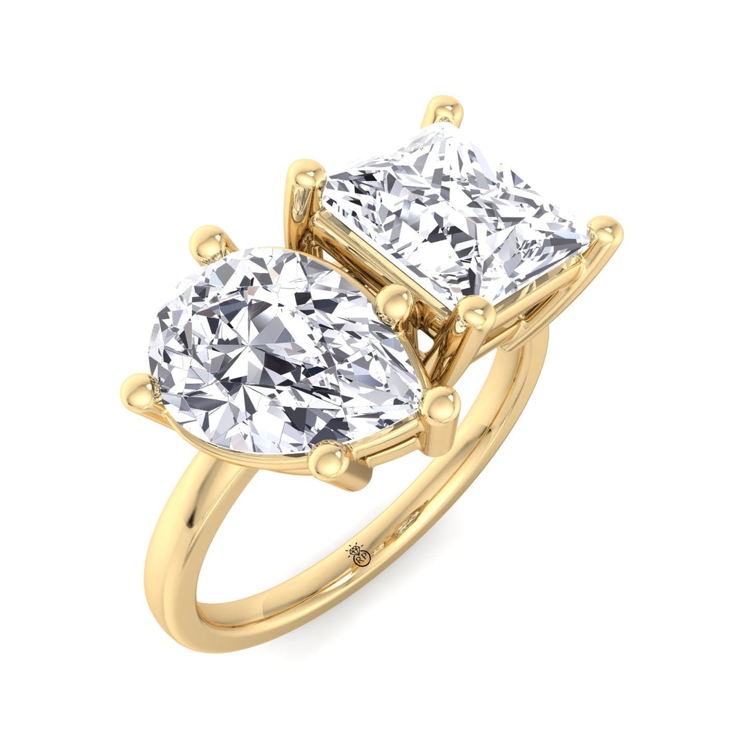 Pear &amp; Princess Cut Two Stone Engagement Ring