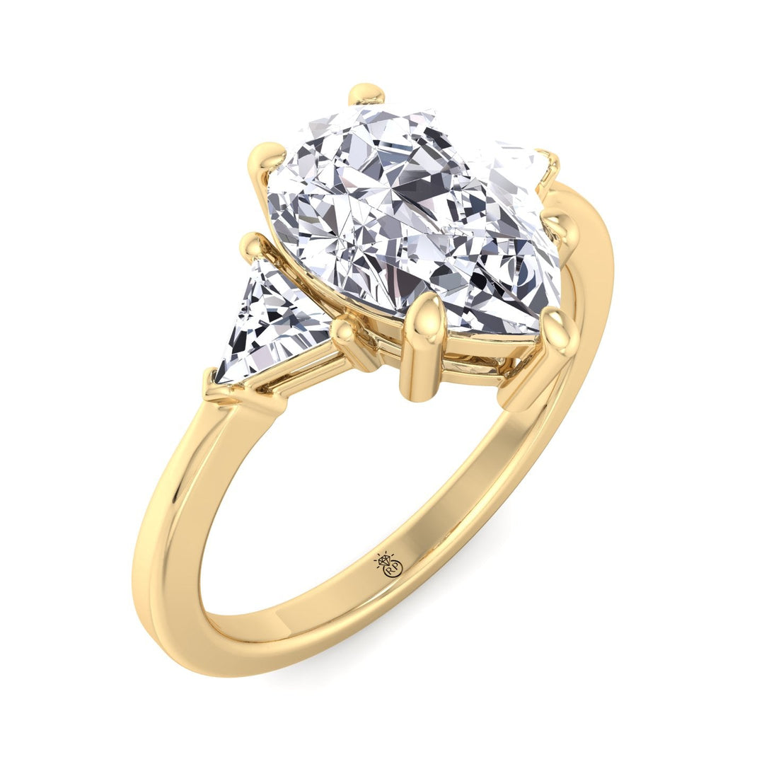 Pear Shape Engagement Ring with Tapered Side Stones