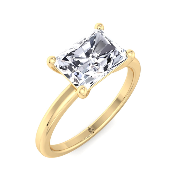 Radiant Cut Solitaire Engagement East West