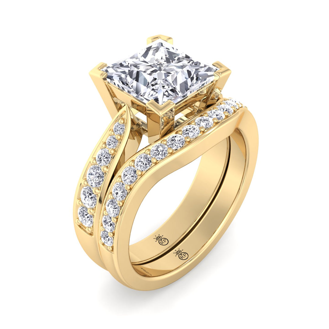 Channel Set Pave Wedding Band with Curve (.65CT)