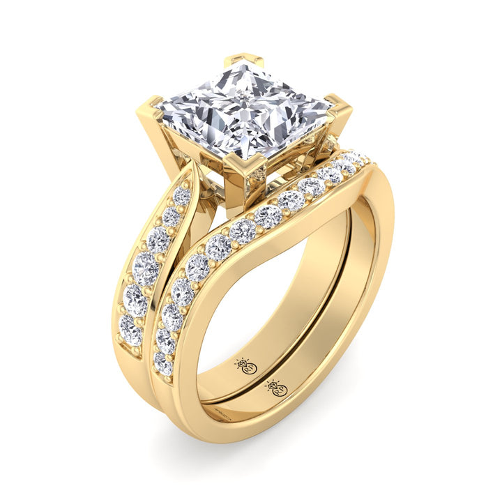 Channel Set Pave Wedding Band with Curve (.65CT)