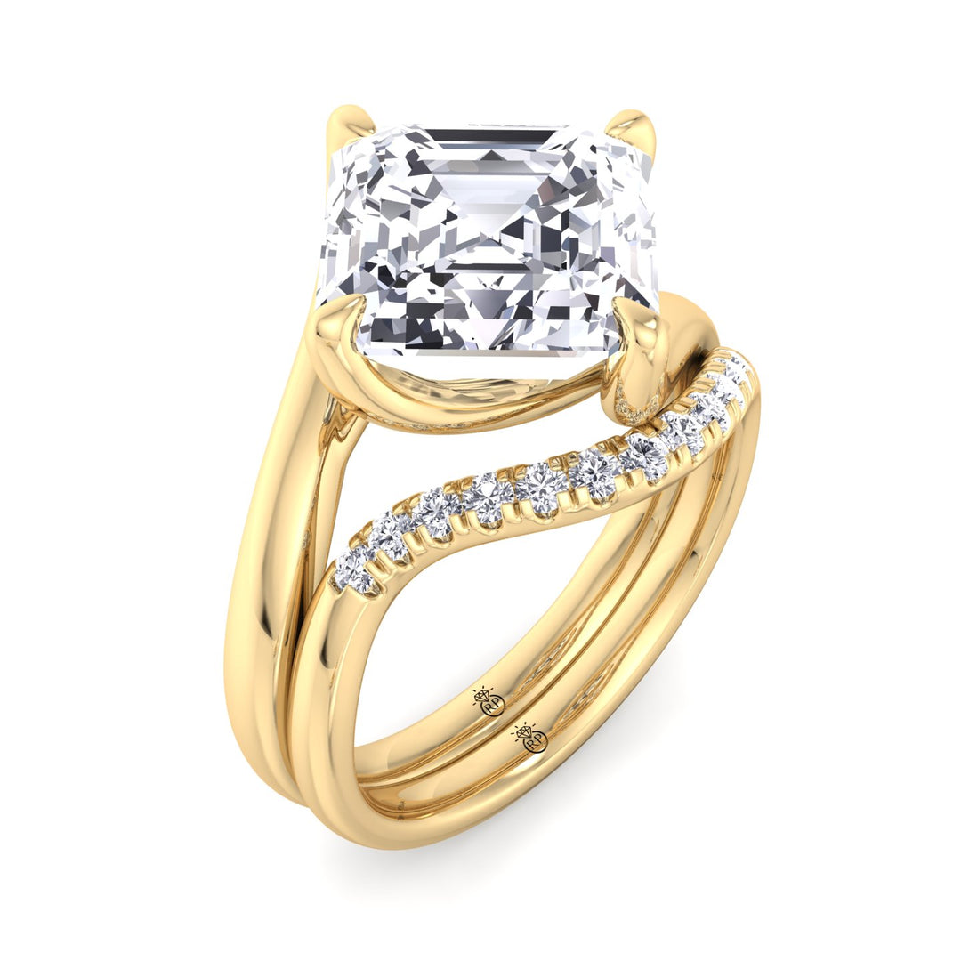 Matching Wedding Band with Curve (0.06 CT)