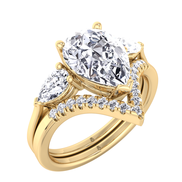 Matching Pave Wedding Band with Curve (0.06 CT)
