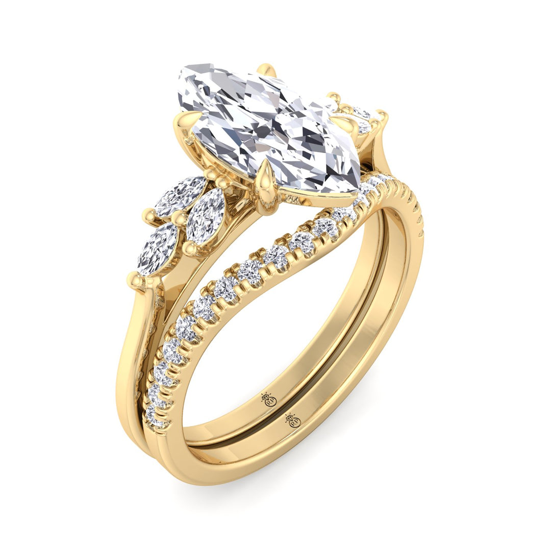 Pave Wedding Band with Curve (0.09 CT)