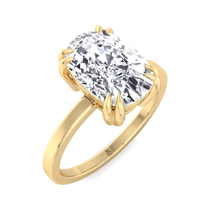 Elongated Cushion Cut Solitaire Engagement Ring