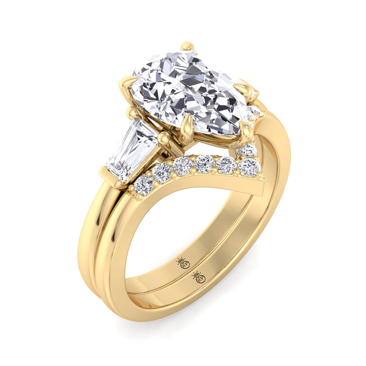 Matching Wedding Band with Curve (0.05 CT)
