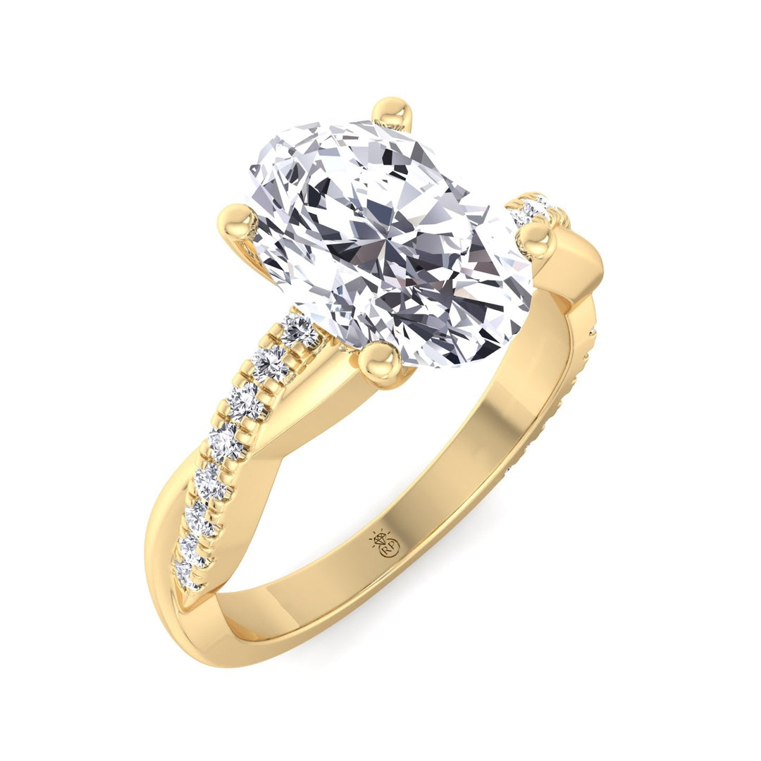 Oval Cut Engagement Ring with Twisted Band