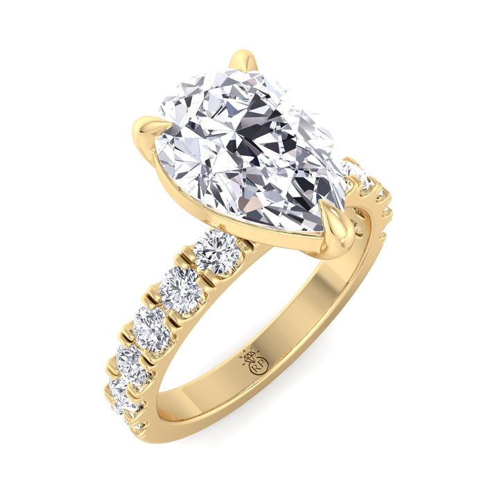 Pear Shape Ring with Sidestones