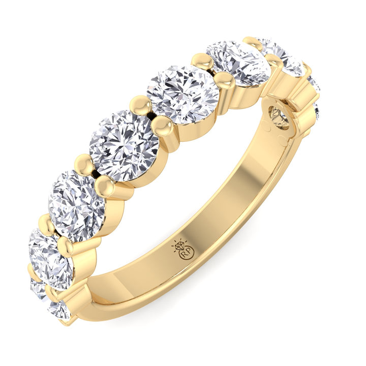 Round Cut Semi/Halfway Eternity Band
