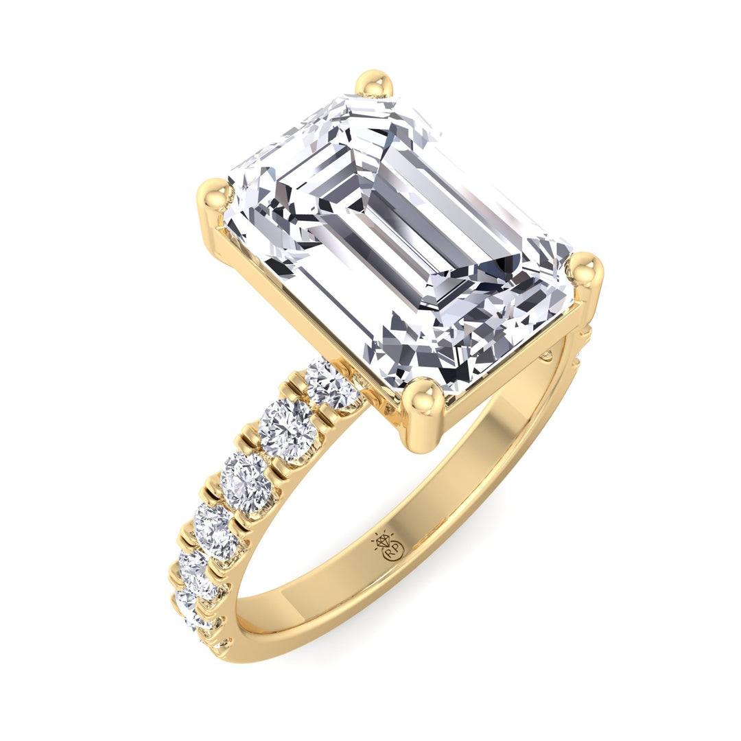 Emerald Cut Engagement Ring with Sidestones