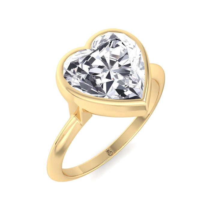Heart Shape Bezel Set Solitaire Ring